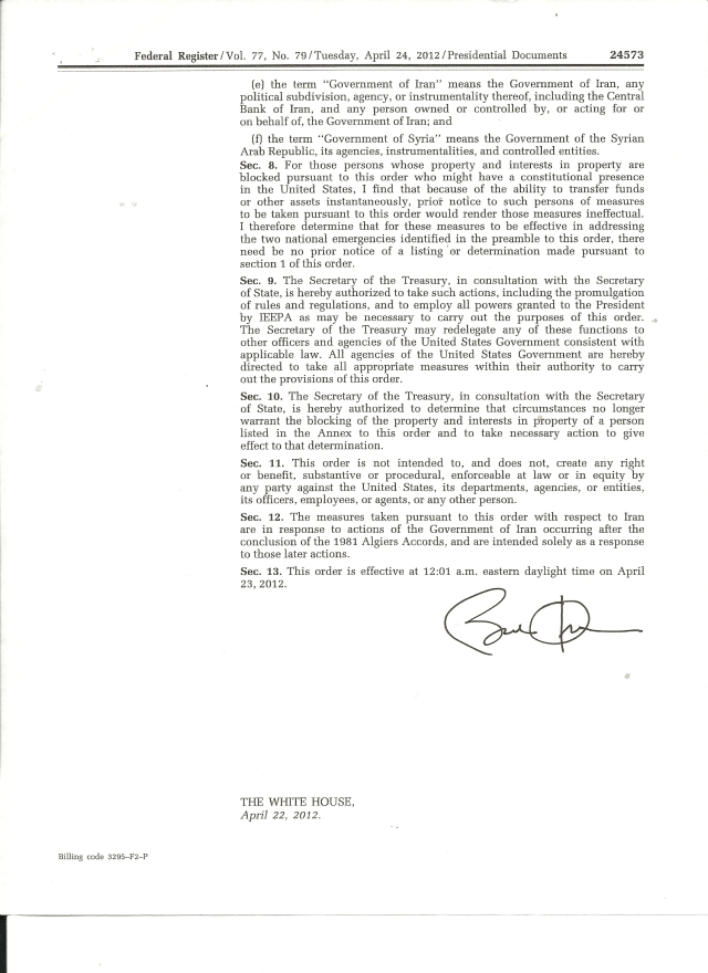 President Executive Order 13606 with Annex pg 3